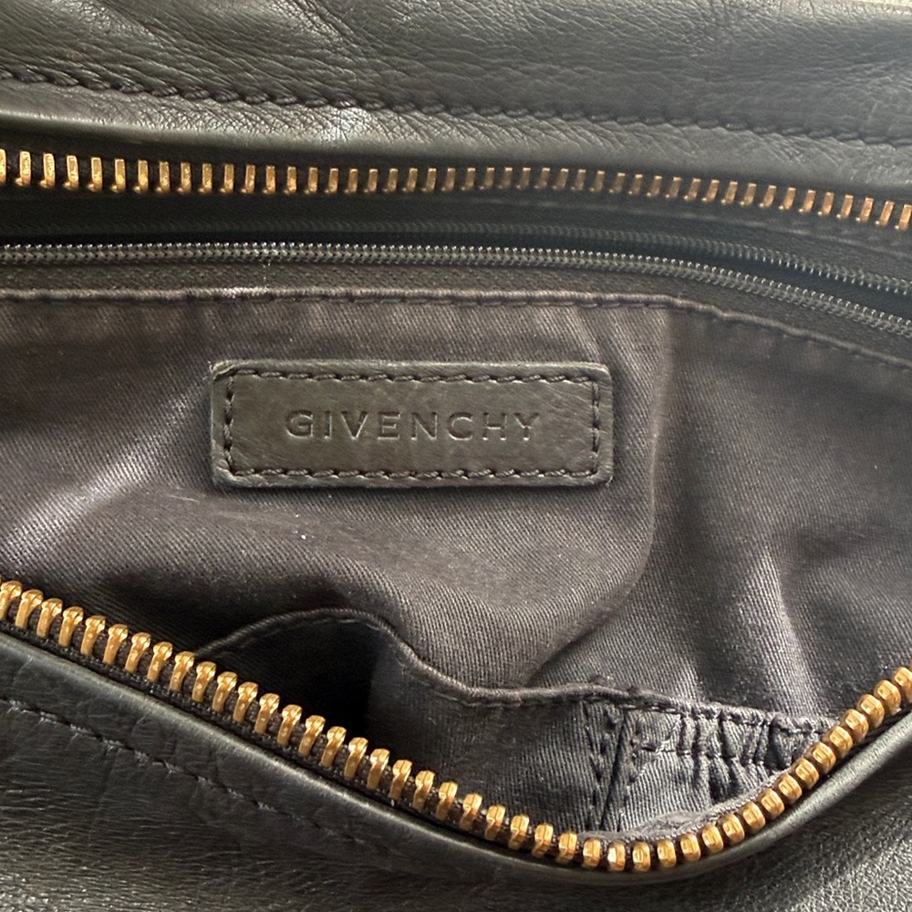 Givenchy Black Aged Leather Pandora Large Satchel Handbag Gold HW - Picture 12 of 16